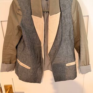 Women’s Two-Tone Grey and Olive Blazer